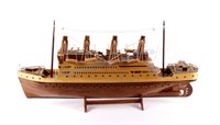 Handmade Wooden Steamship Model