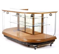 Early Store Front Curved Glass Display Case 1900's