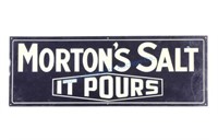 Original Morton Salt Tin Advertising Sign