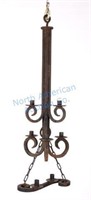 Antique Forged Wrought Iron Chandelier Candelabrum