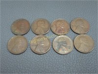 Wheat Cents 1926-S, 26-D, 25-S, 24-S, 21-S, 21-S,