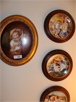 Four (4) Hand Painted Plates