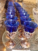 Waterford Glasses with Silver Bases