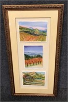 Signed & Custom Framed Winery Water Colors