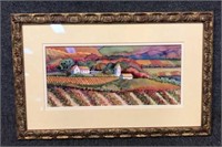 Signed & Custom Framed Winery Painting
