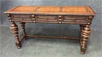 3 Drawer Fancy Carved Entry Table