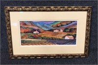 Signed & Custom Framed Winery Painting
