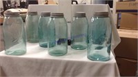 Blue glass ball mason jars with lids