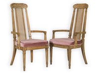 Pair Hollywood Regency Arm Chairs