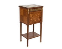 French Nightstand with Marble Top