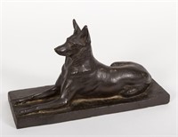 Henri Vallette - German Shepherd Bronze - Signed