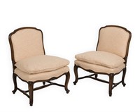 Pair French Slipper Chairs