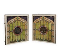 Pair Stain Glass Windows