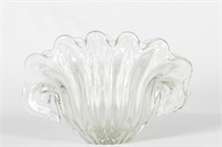 Mid Century Clam Shell Glass Centerpiece