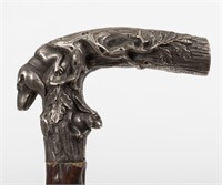 Silver Hunt Scene Cane