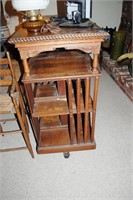 OAK LIBRARY SPINNING BOOKCASE