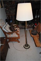 BRASS AND MARBLE FLOOR LAMP