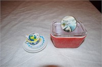 PYREX REFRIGERATOR DISH AND MINIATURE DISHES