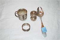 4 ASSORTED PIECES OF STERLING, POSSIBLE STERLING