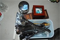 SILVER PLATE AND STAINLESS FLATWARE AND OTHER