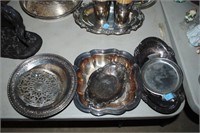 6 SILVER PLATE AND STAINLESS SERVING PIECES