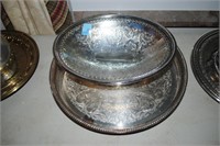 2 SILVER PLATE SERVING PIECES