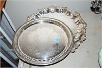 2 SILVER PLATE SERVING TRAYS