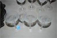4 ETCHED CRYSTAL STEMS
