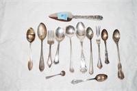13 PCS. OF ASSORTED STERLING FLATWARE SPOONS,