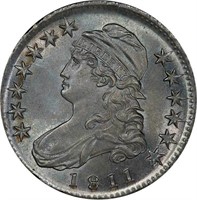 50C 1811 SMALL 8. PCGS MS65 CAC