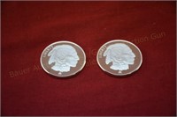 (2) Troy oz. Silver Buffalo/Indian Rounds