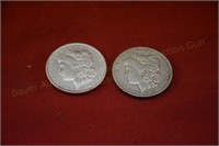 (2) Morgan Silver Dollars - 1880, 1890o