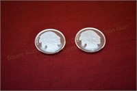 (2) Troy oz. Indian/Buffalo Silver Rounds