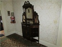 ANTIQUE HALL STAND ORNATE FOUR MIRRORS NOTE ONE