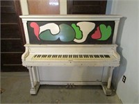 VINTAGE UPRIGHT PIANO PAINTED WHITE