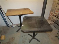 (2) SINGLE PEDESTAL TABLES - APPROX 30" X 30" AND