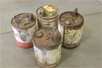 (4) Standard American Oil 5 Gallon Grease Cans