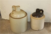 Two Stoneware Jugs with Finger Handles