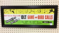 Framed Original Olt Game & Bird Call Adv. Pamphet