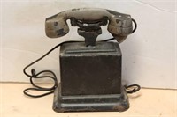 Vintage Metal Phone on Heavy Metal Base