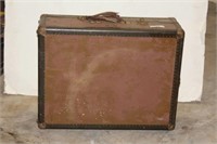 Vintage Hard Sided Suitcase with Metal