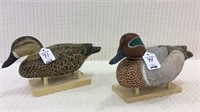 Pair of Green Wing Teal- Hen & Drake by George