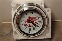 Mobil Chrome Finish Wall Clock with