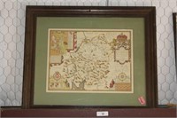 Framed Print of Map of Area in