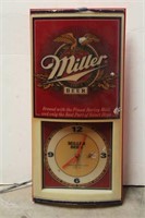 Miller Beer Advertising Sign/Clock Combo