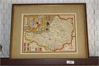 Framed Print of Map of Devonshire