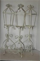 Three Painted Metal Candle Outdoor