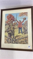 Framed & Signed Hunting Print w/ Pheasant