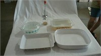 Pyrex, other baking dishes and Chopper