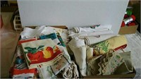 Two boxes of assorted Linens